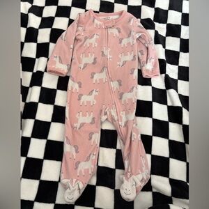 6/9 month Pink Unicorn Footed One-Piece Pajamas